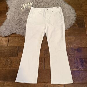 Loft Womens High Rise Kick Crop Jeans White Size 10 30 New